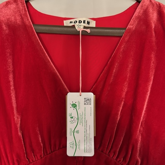 Boden NWT Red Velvet Dress - Picture 5 of 6